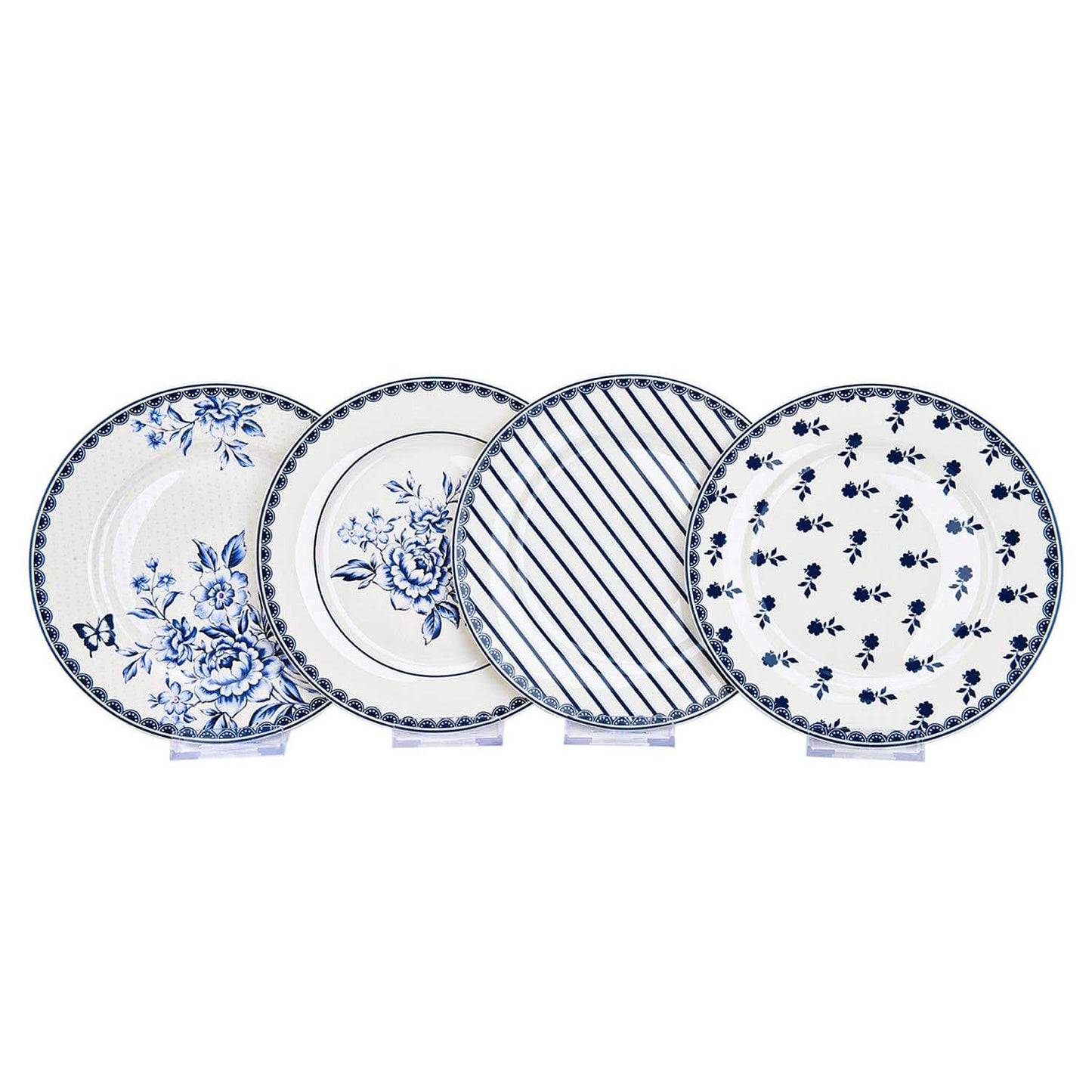 Vintage Indigo Dessert Plate Set of 4, 7.5"