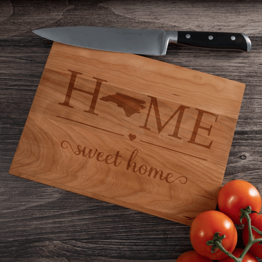 North Carolina Home State Home Cutting Board - 12 x 9 Cherry