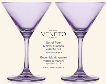 Set of Four Veneto Martini Glasses