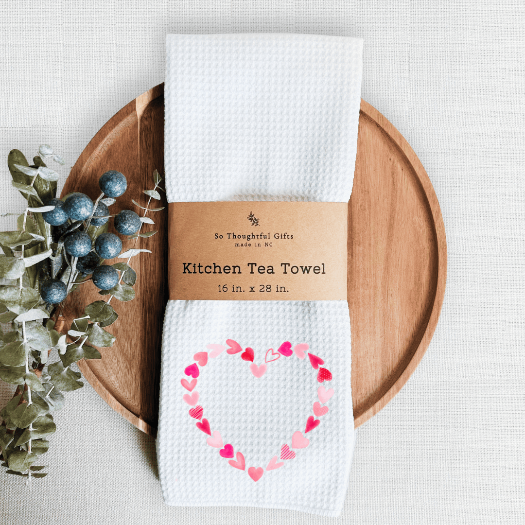 Valentine Dish Towel - Heart | Kitchen Towel 