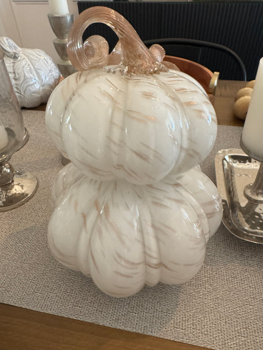 Stacked Glass Pumpkin