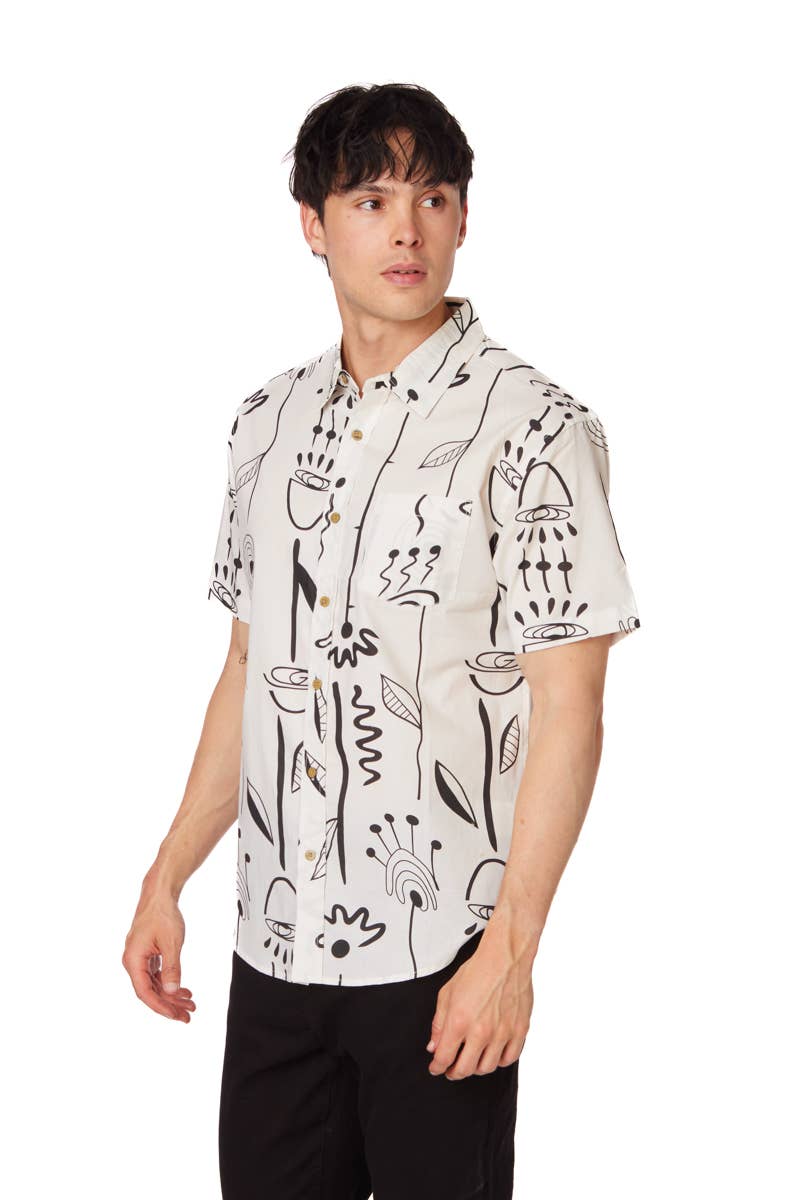 Men's Woven Printed Short Sleeve Shirt