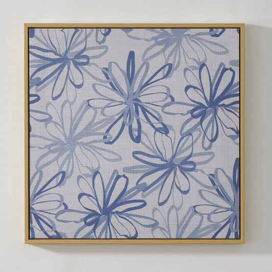 Blue Daisy Framed Canvas Print