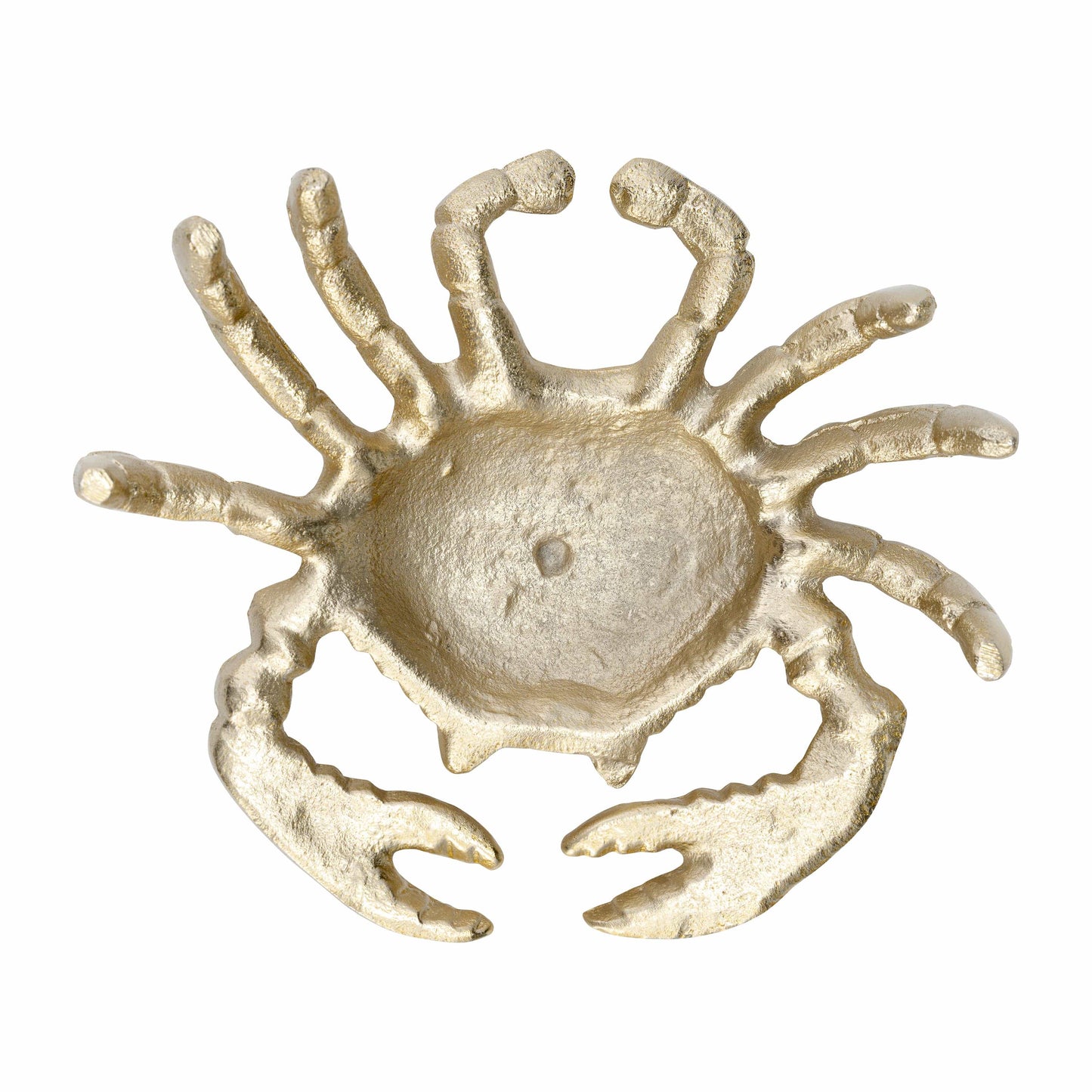 Decorative Figurine - Gold Metal Coastal Crab Decor, 7 in.