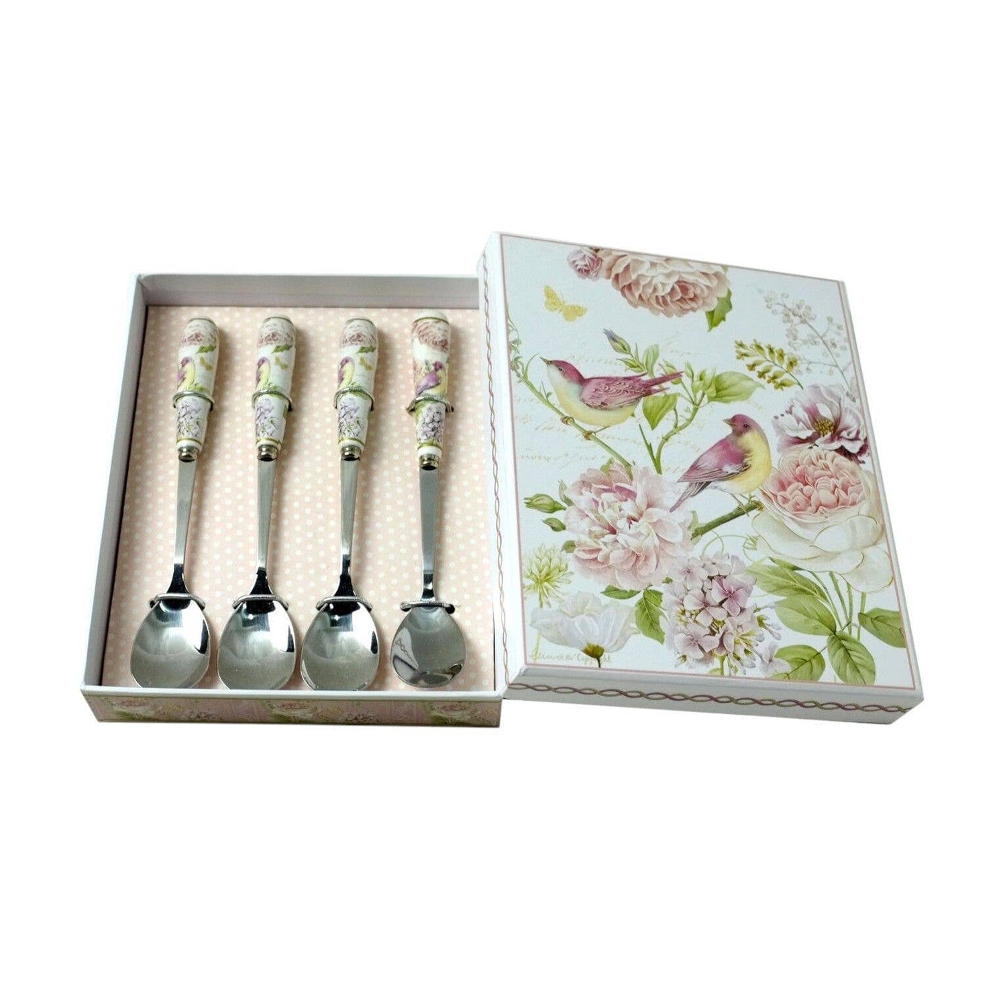 Coffee/Tea Spoon Set of 4 with Ceramic Handle in Gift Box