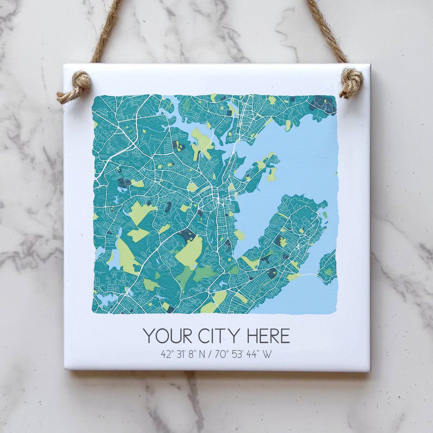Custom Map Tile Wall Sign - Mini Square - Custom Order