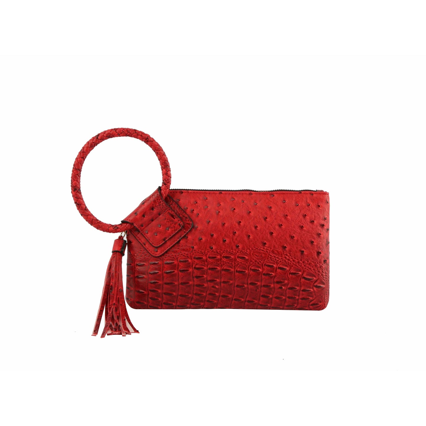 HF  Tassel Accented Embossed Wristlet Clutch  JYV-0374