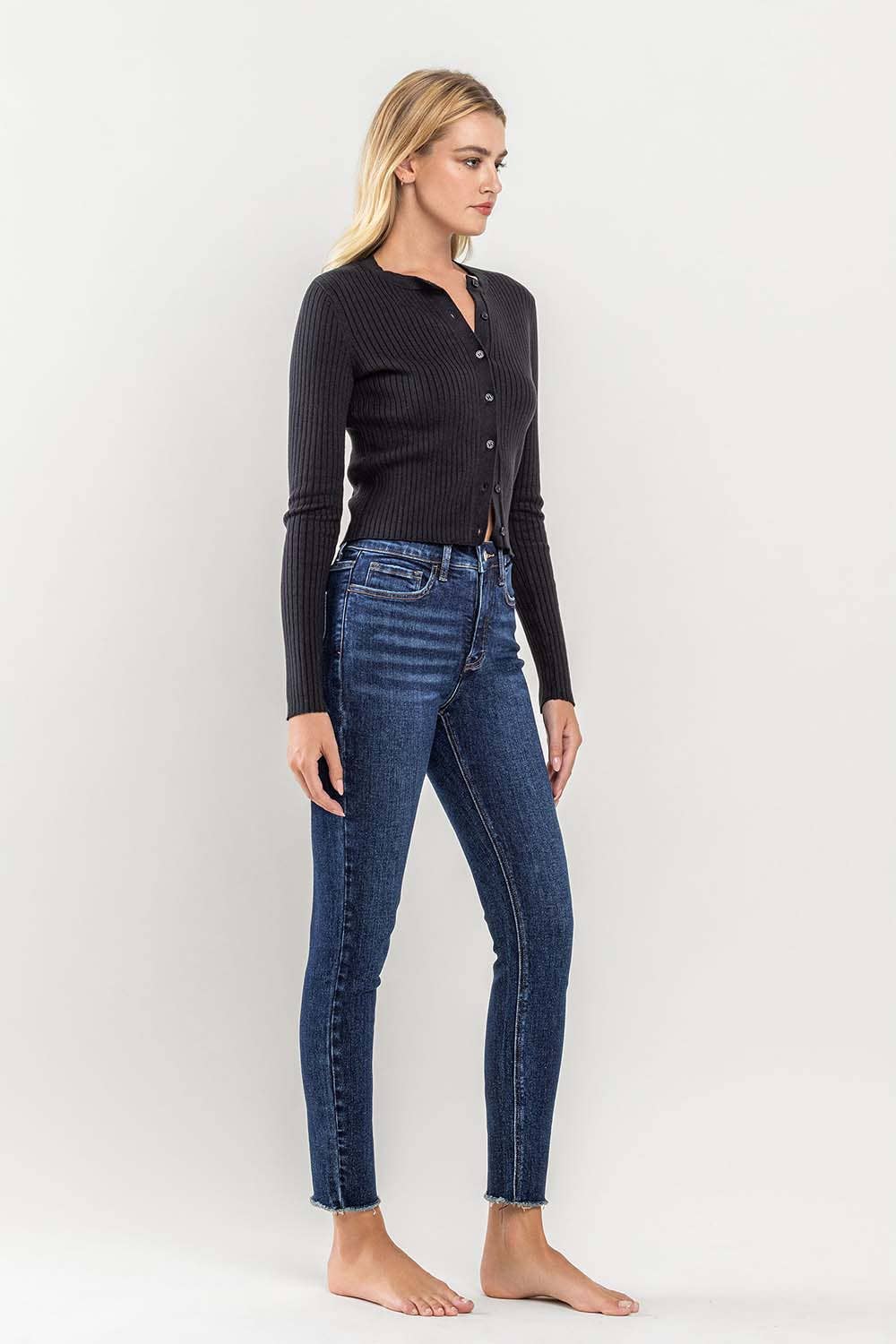 TUMMY CONTROL HIGH RISE CROP SKINNY JEANS LV1208