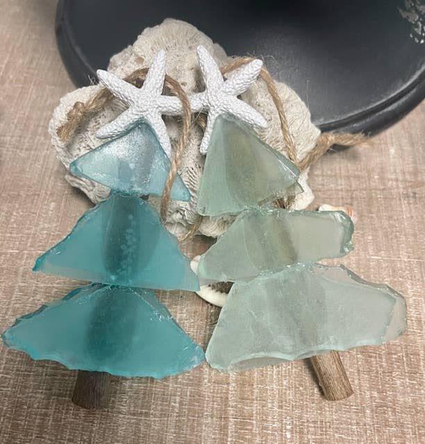 Mini Tree Seaglass Christmas Ornament
