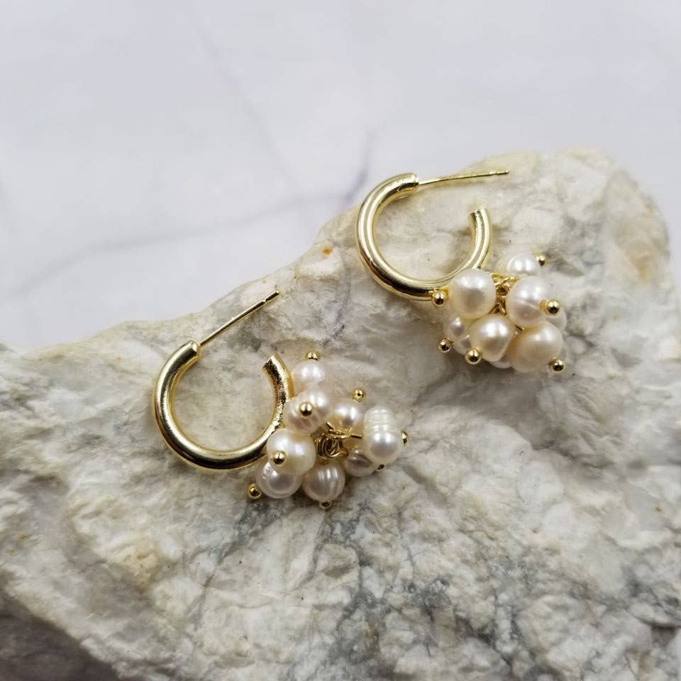 Freshwater Pearl Cluster Earrings