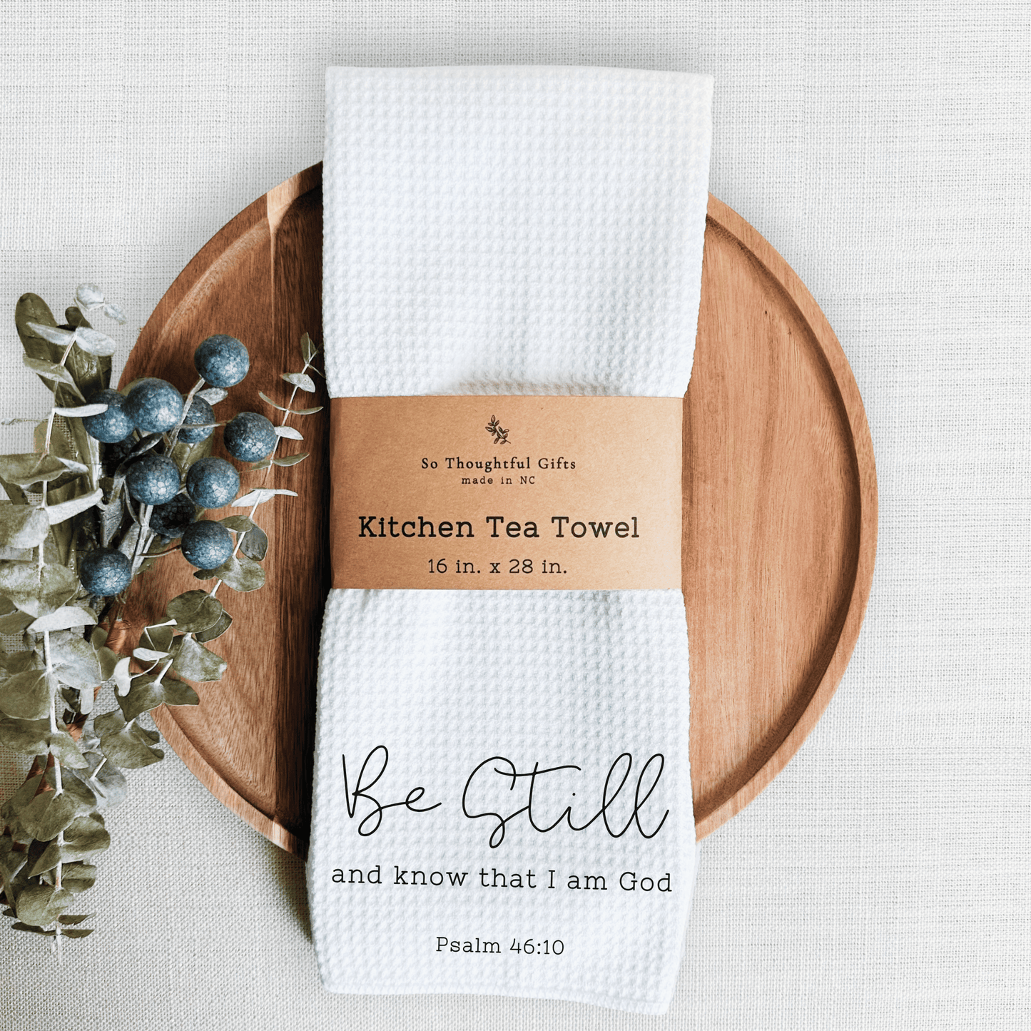Scripture Dish Towel - Psalm 46:10 | Kitchen Towel