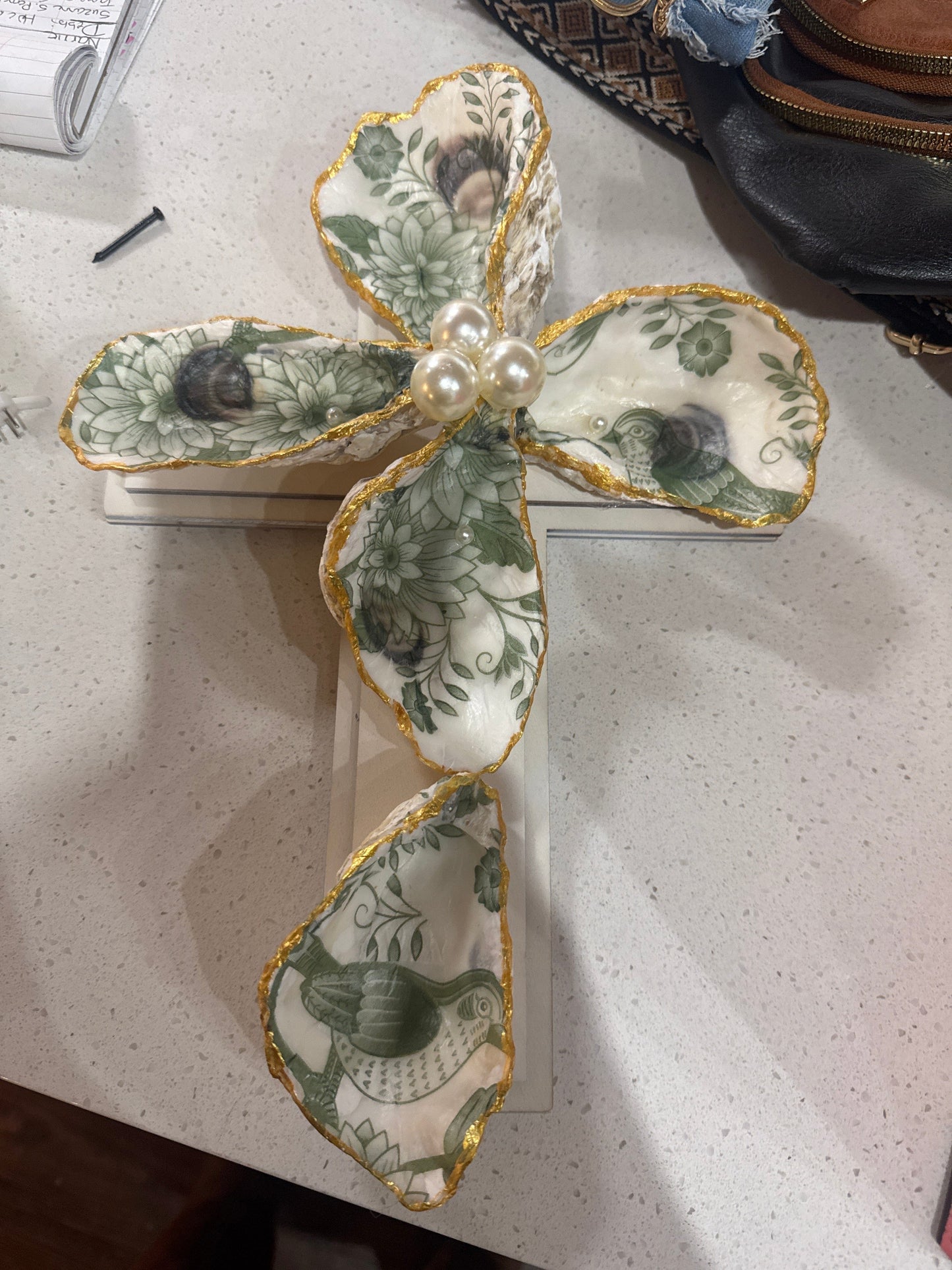 Oyster Cross Green/Gold