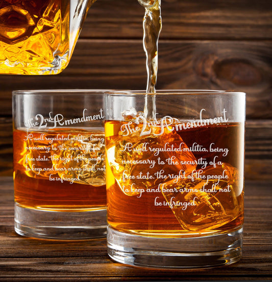 Second Amendment Whiskey Glass 11oz