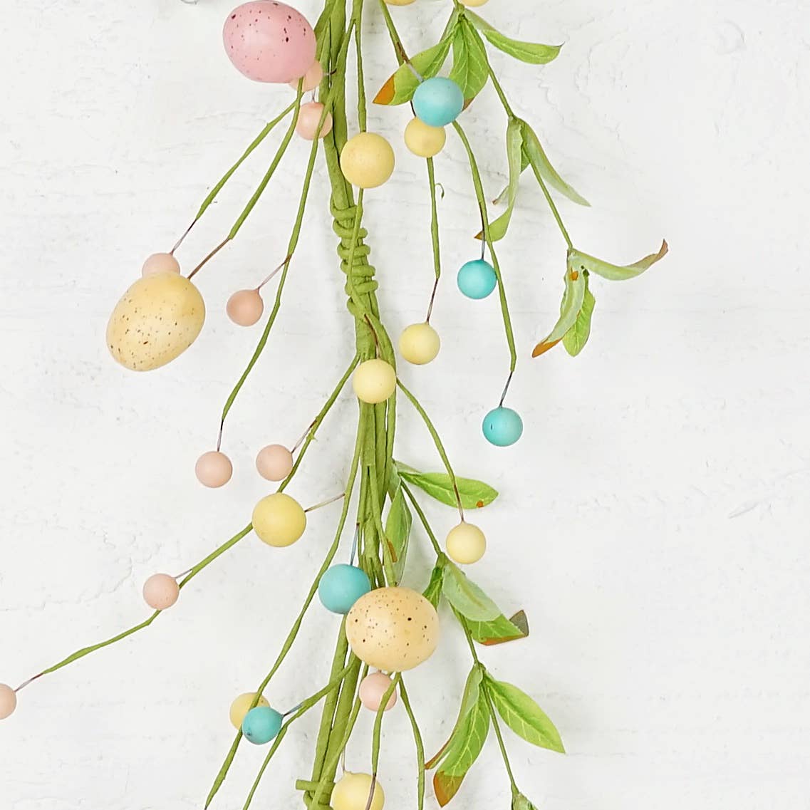 4ft Garland-Mix Pastel Eggs with Willow Leaves