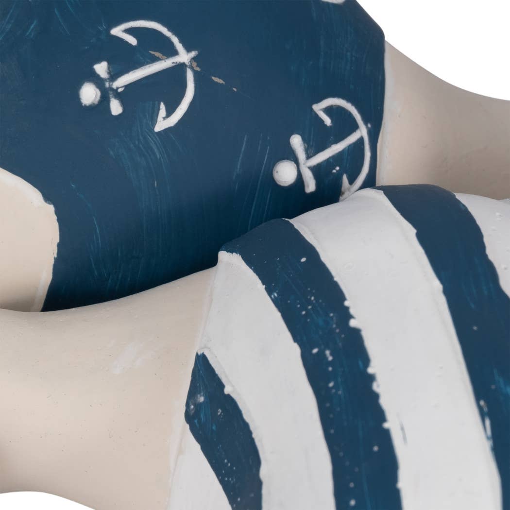 Figurines Set of 2 - Blue Ceramic Bathing Beauties, 7 in.