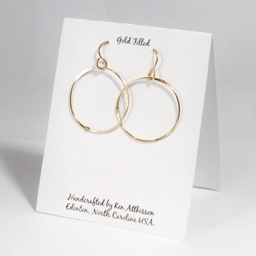 14k Gold Filled Earrings Large Circle