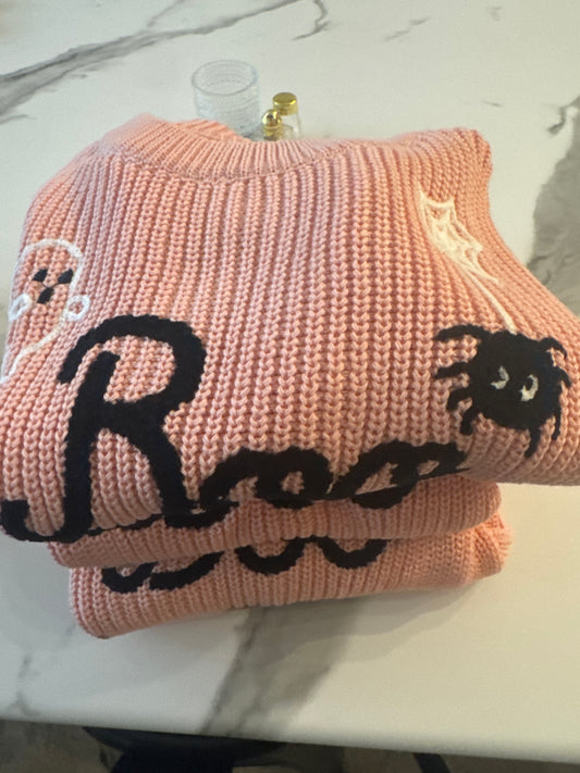 Toddler Boo Sweater Pink