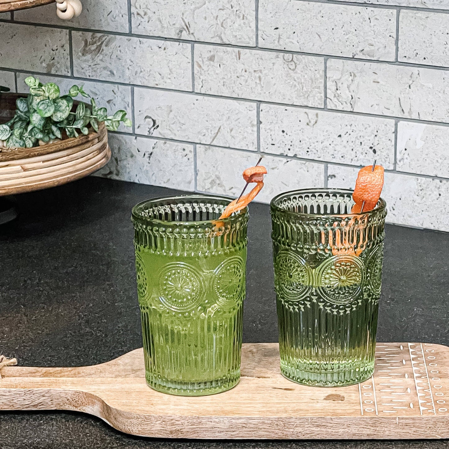 13 oz. Vintage Textured Drinking Glasses (6 pcs)