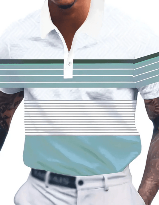 Men's Casual Blue & White Shirt