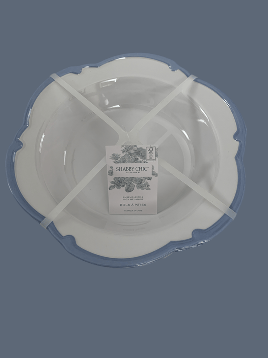 Blue Rim Pasta Bowls