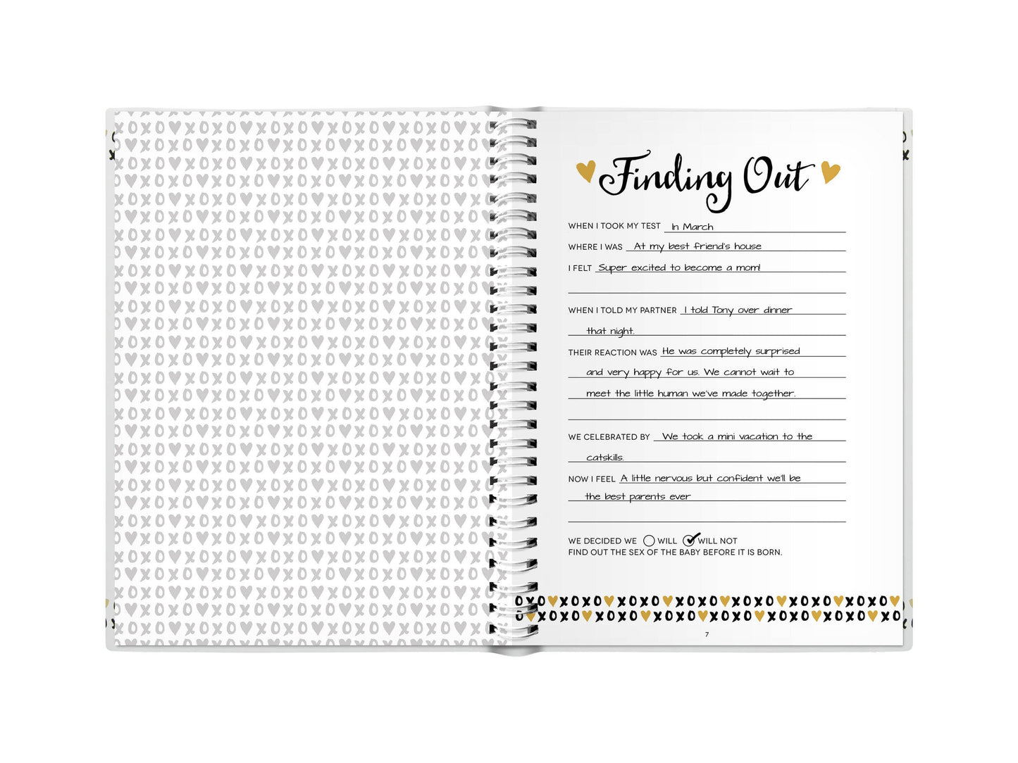 Pregnancy Journal, Black White & Gold