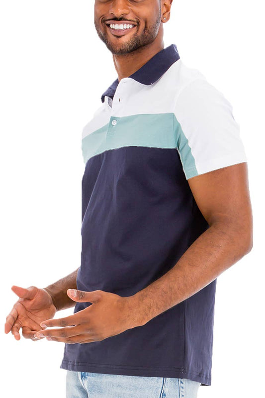 Three Color Short Sleeve Polo Shirt