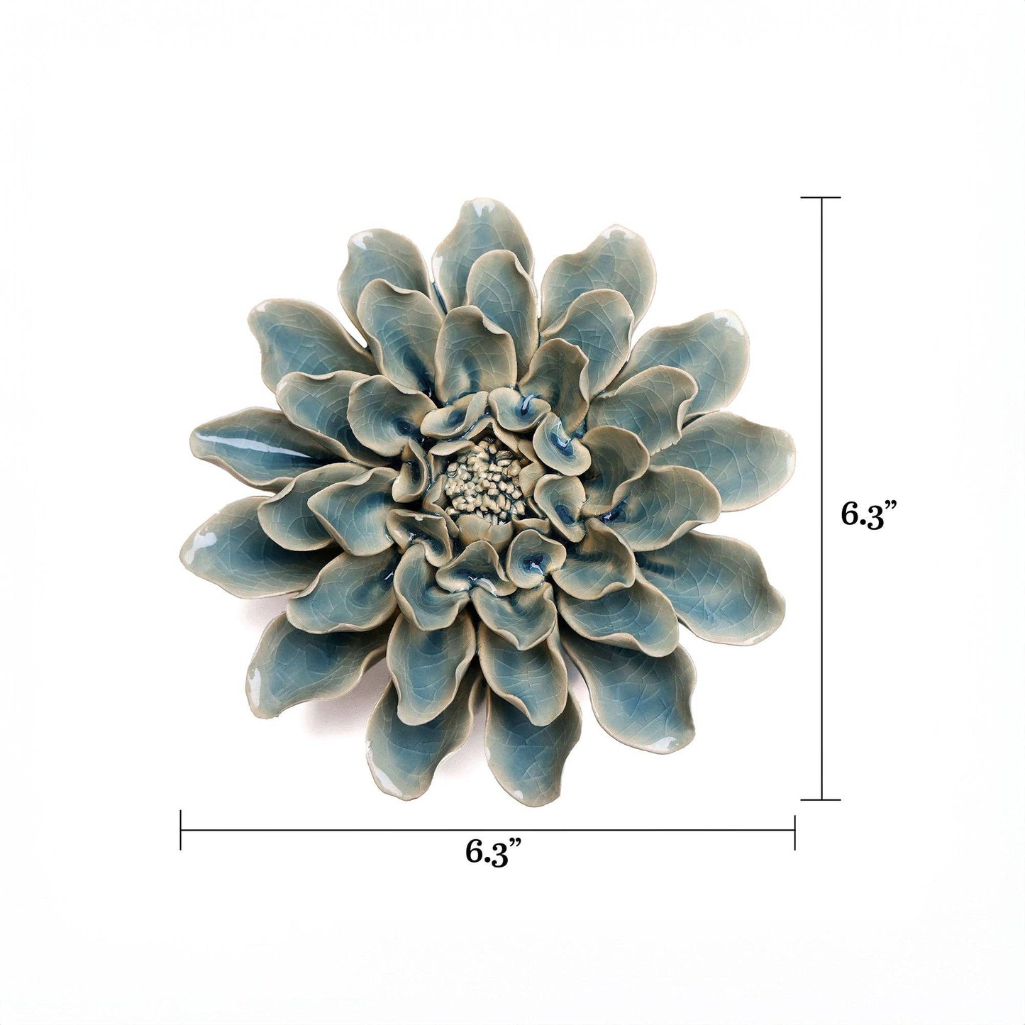 Powder Blue Aphrodite Dahlia Pottery Handmade Boxed Gift