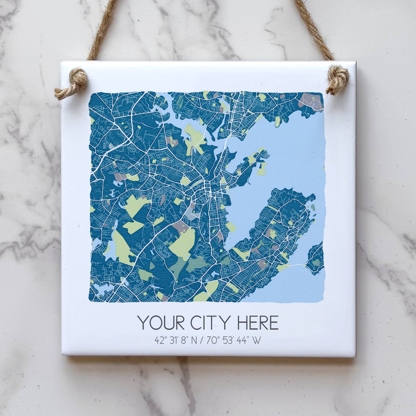Custom Map Tile Wall Sign - Mini Square - Custom Order