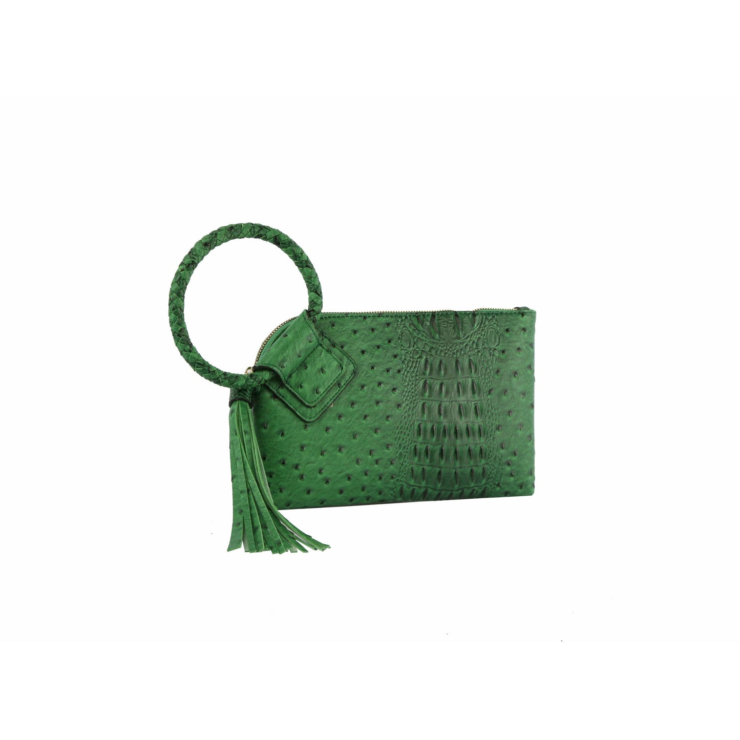 HF  Tassel Accented Embossed Wristlet Clutch  JYV-0374