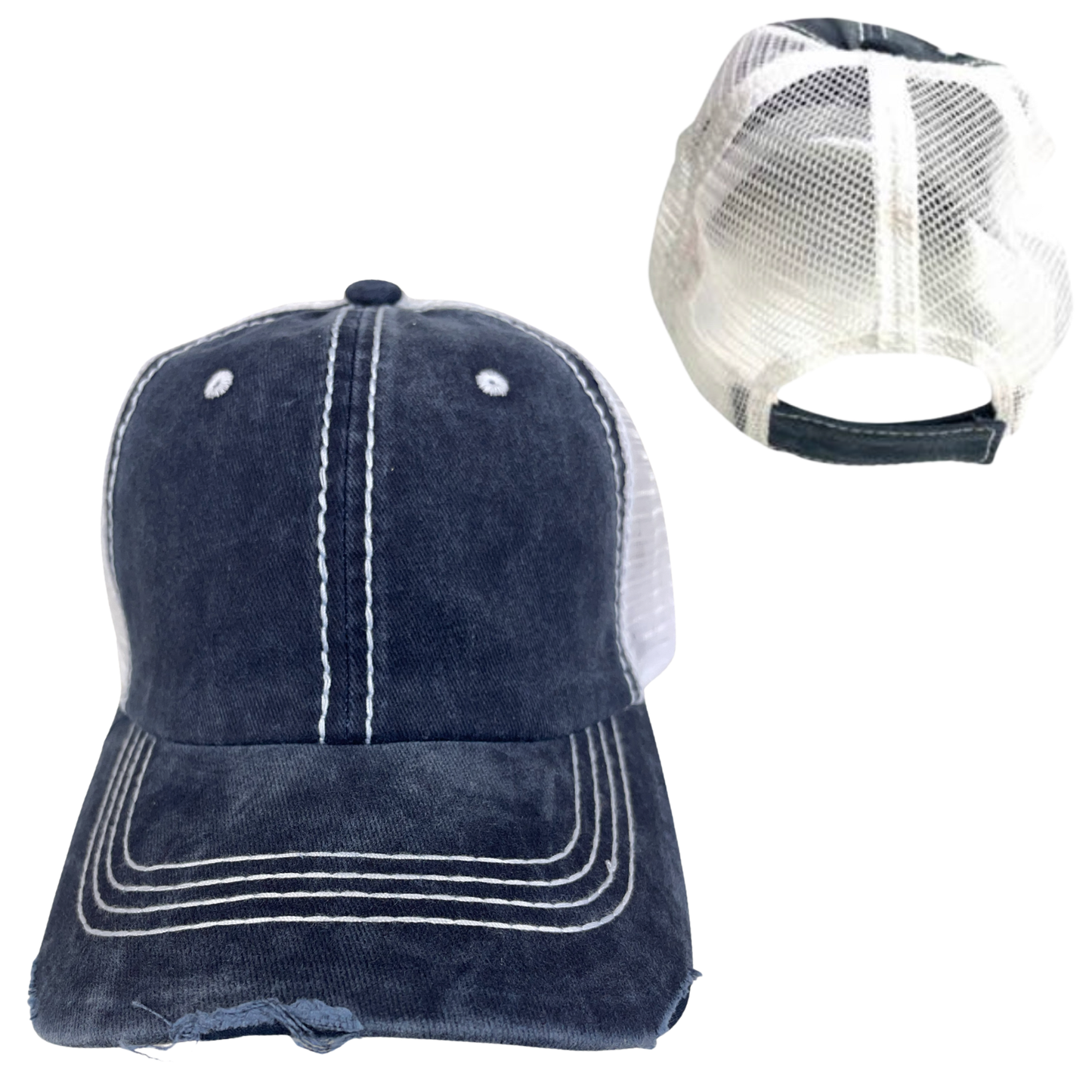 YOUR PERSONALIZED TOWN, STATE, AND LATITUDE / LONGITUDE HATS: Charcoal with White Mesh Unisex