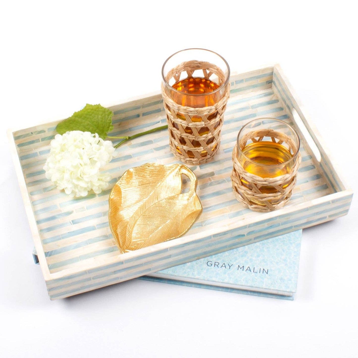 Blue Striped Mother of Pearl Tray