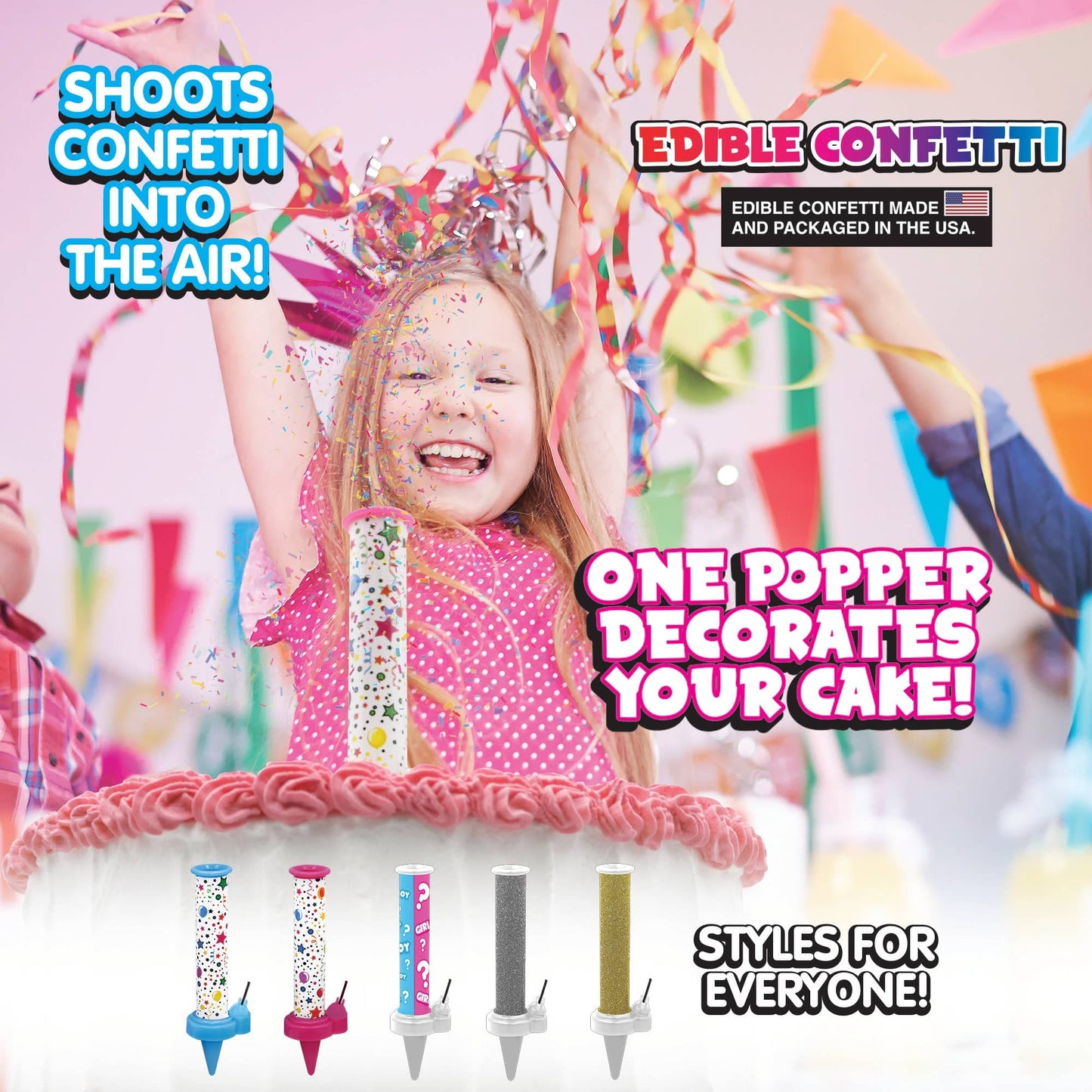 Party Popper! Cake Topper Shelf Ready Pull-Tab Display