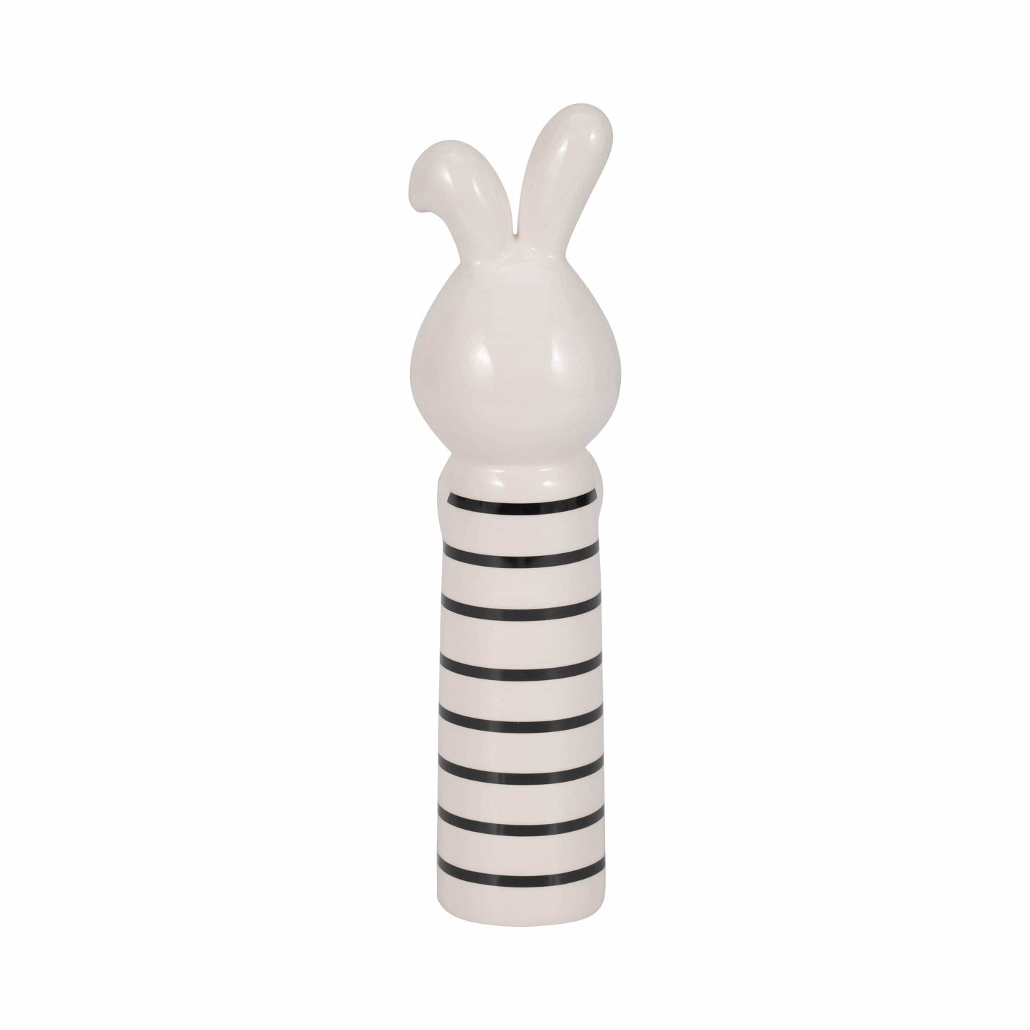 Ceramic Lines Bunny with Heart Figurine - White, 10 in.