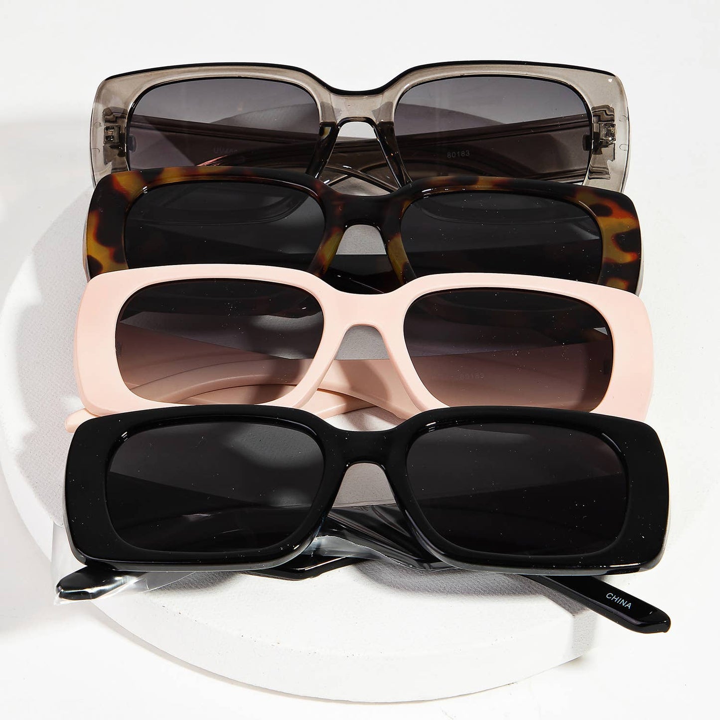 Rectangle Acetate Fashion Assorted Sunglasses