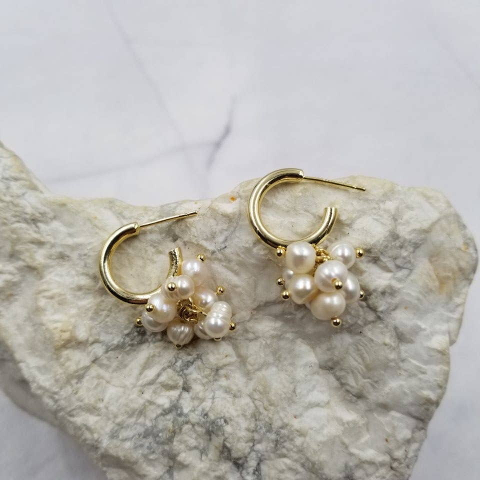 Freshwater Pearl Cluster Earrings