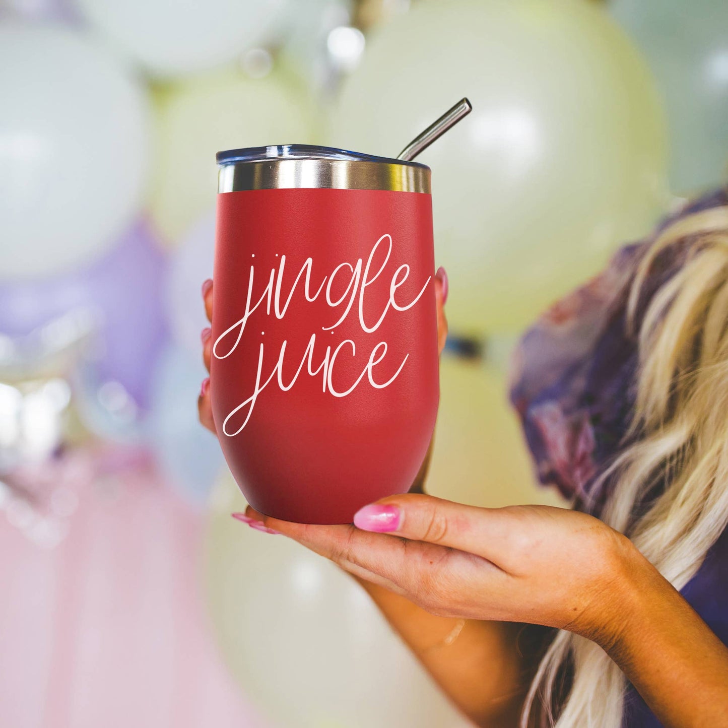 Jingle Juice Red Holiday Tumblers w Lid