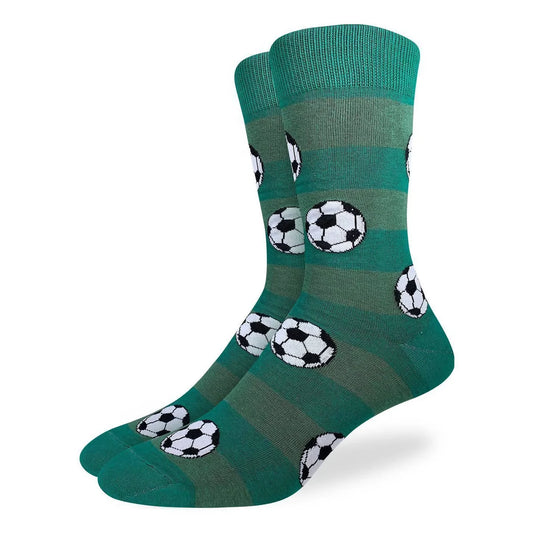 Mens Soccer Socks - Stripes and Soccer Balls