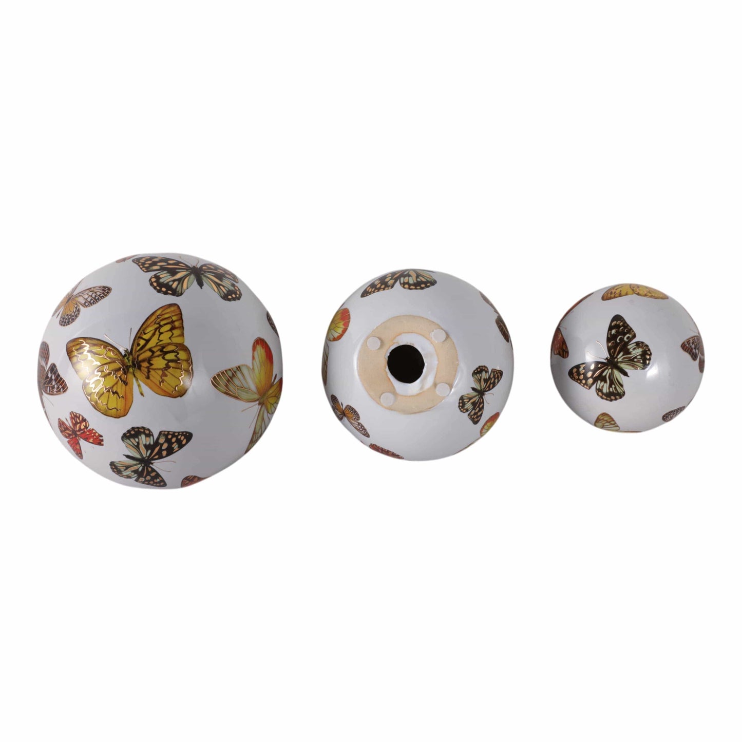 Ceramic Butterfly Print Orbs