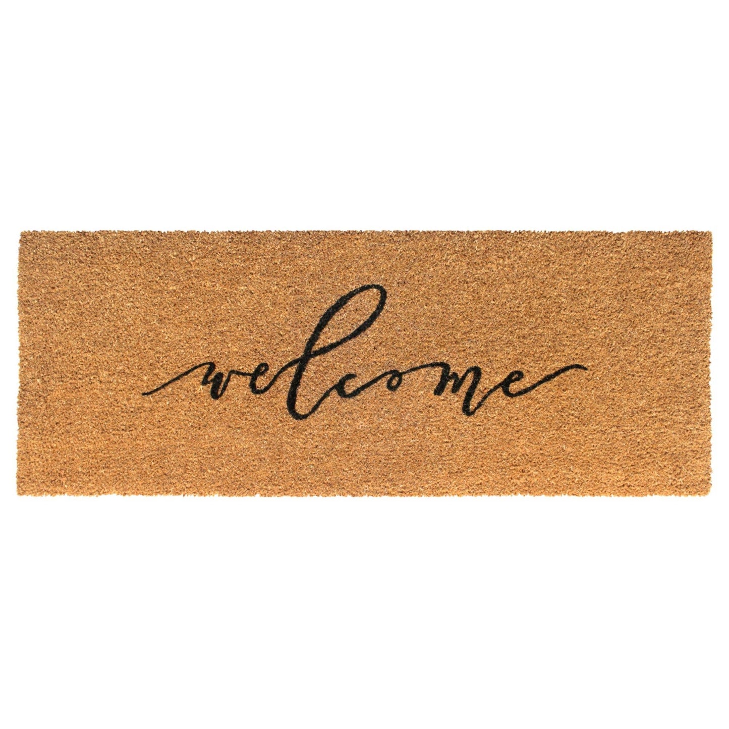 RugSmith Black Scripty Welcome Doormat, 18" x 48"