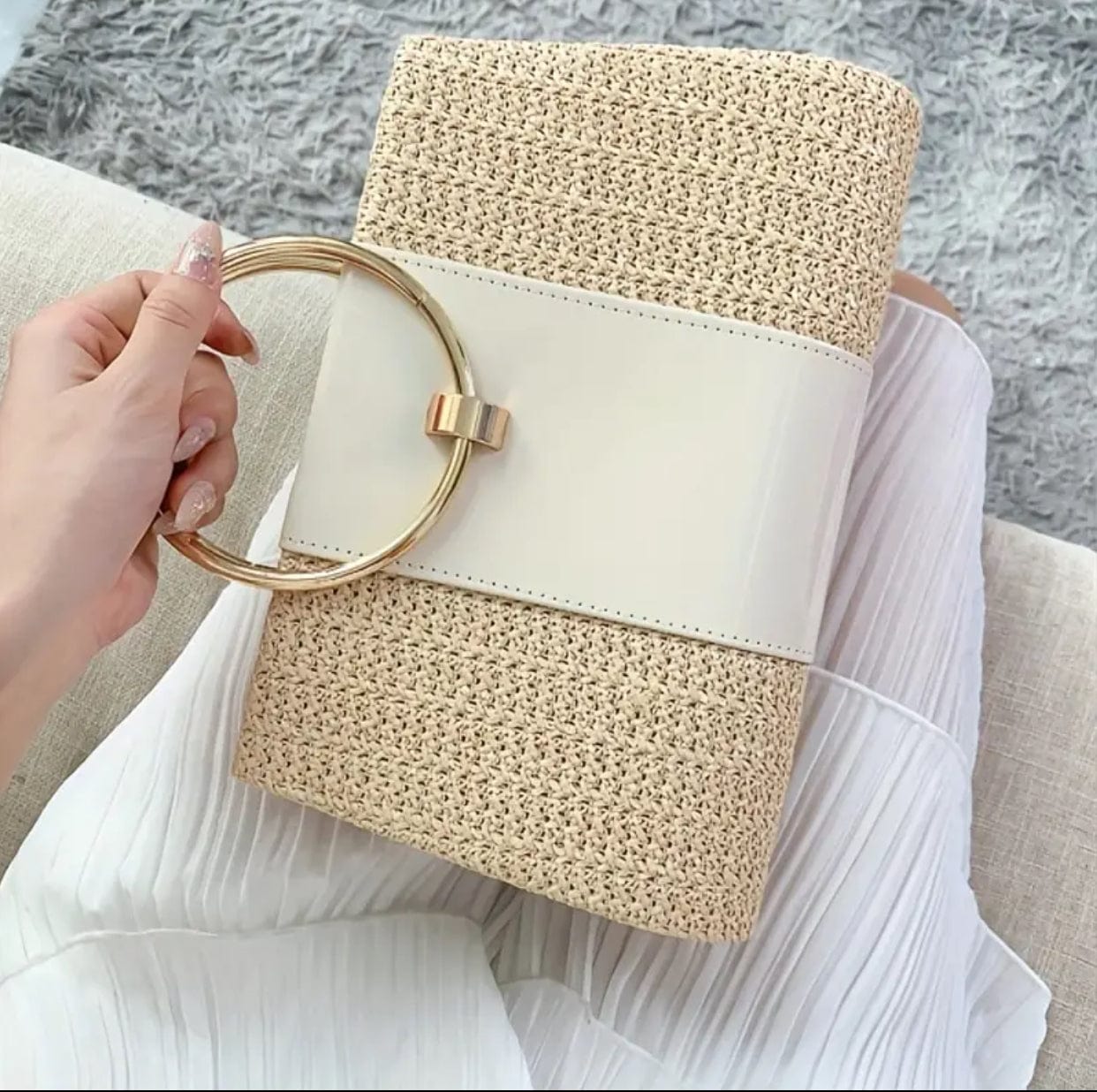 Woven Straw Purse