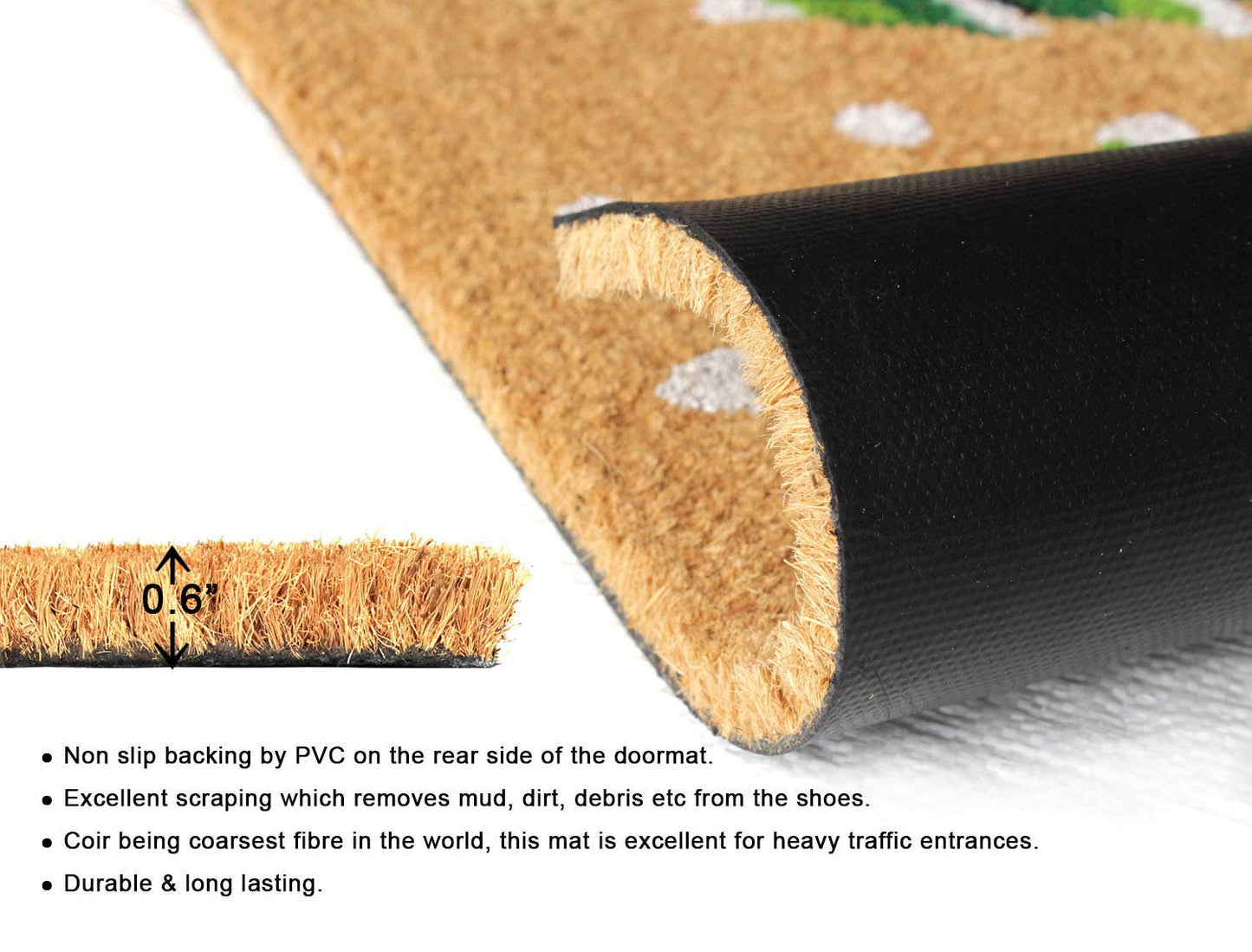 RugSmith Green Christmas Topiaries Doormat, 18" x 30"