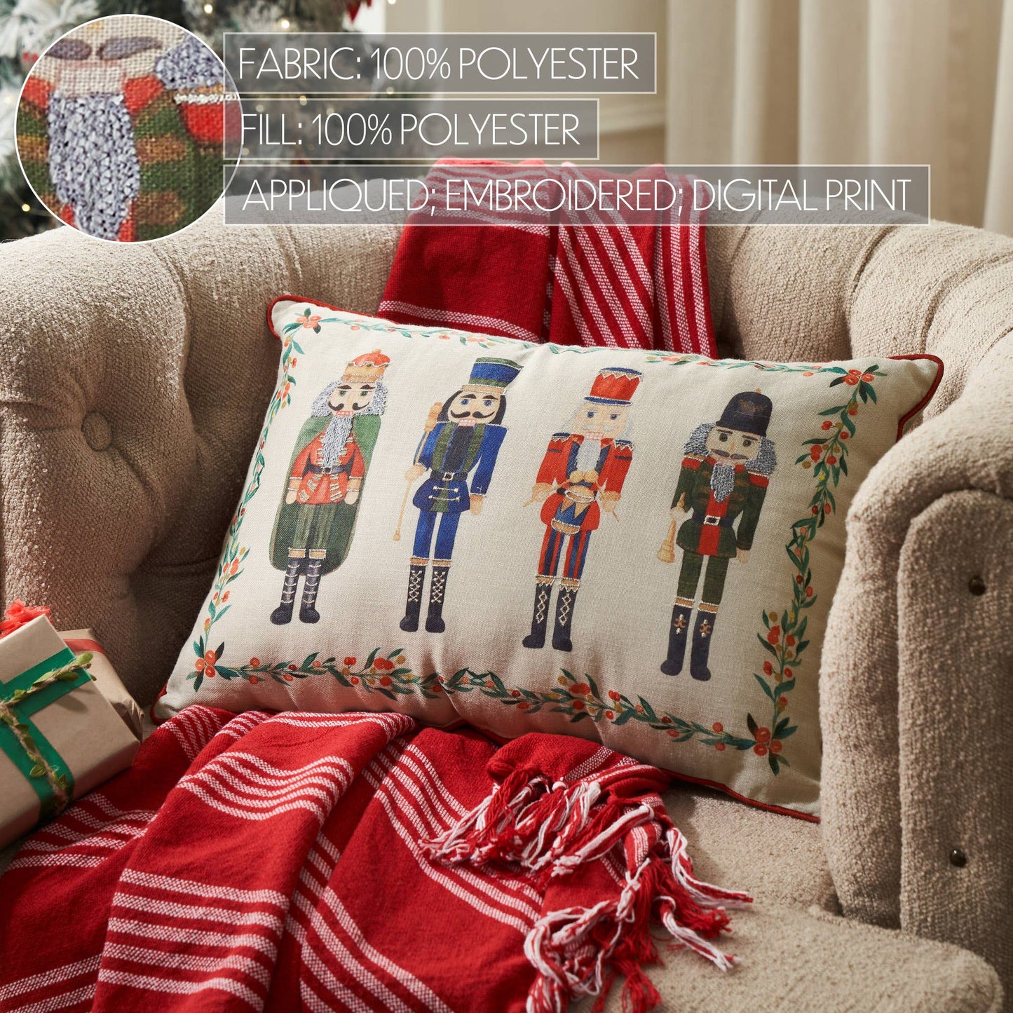 Traditional Nutcracker Pillow 14x20