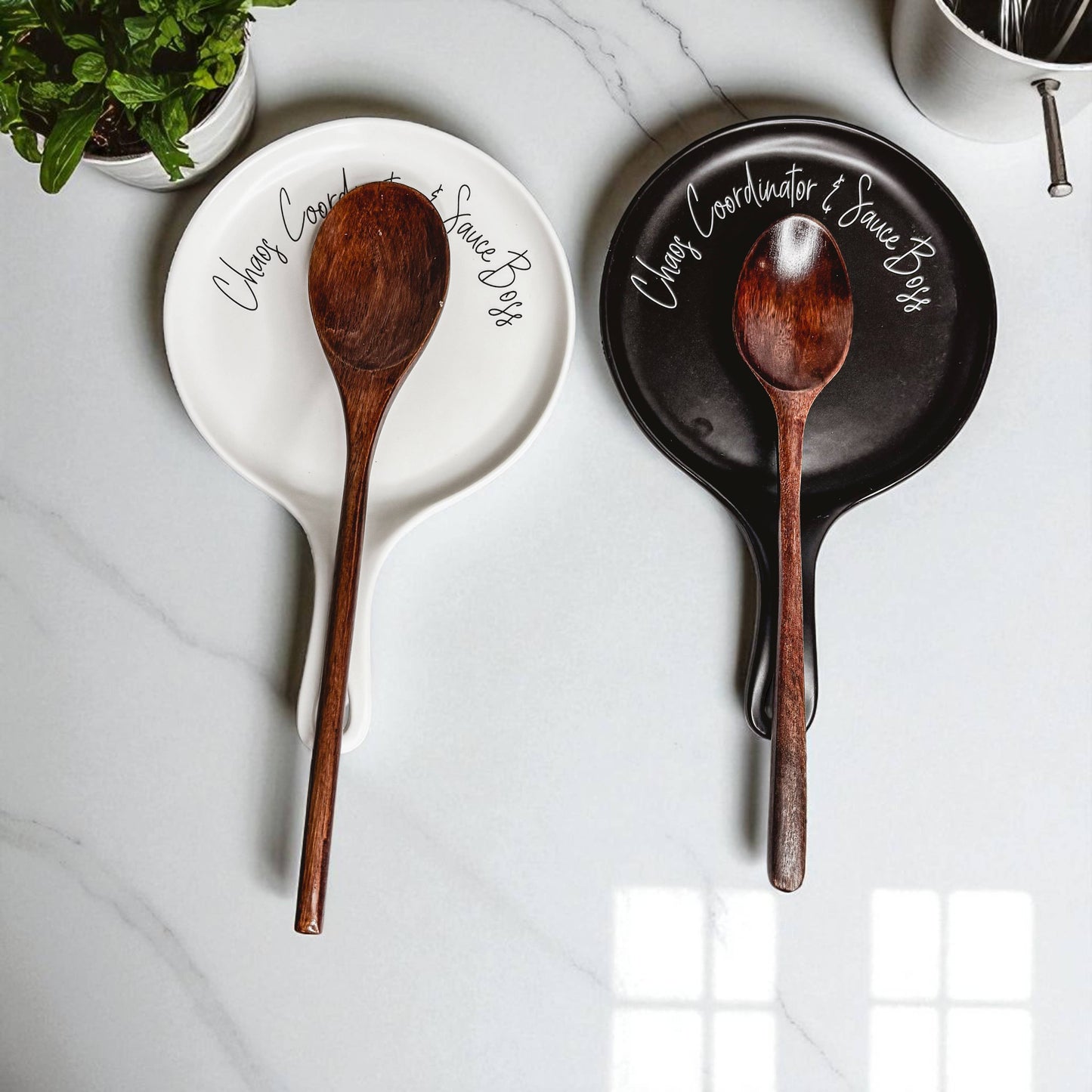 Spoon Rest Ceramic Funny, Modern Kitchen Foodie Decor & Gift