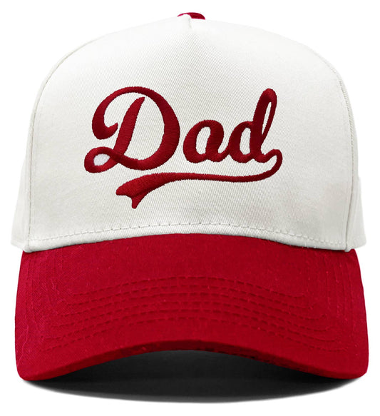Two Tone Cap - Dad (White/Red)