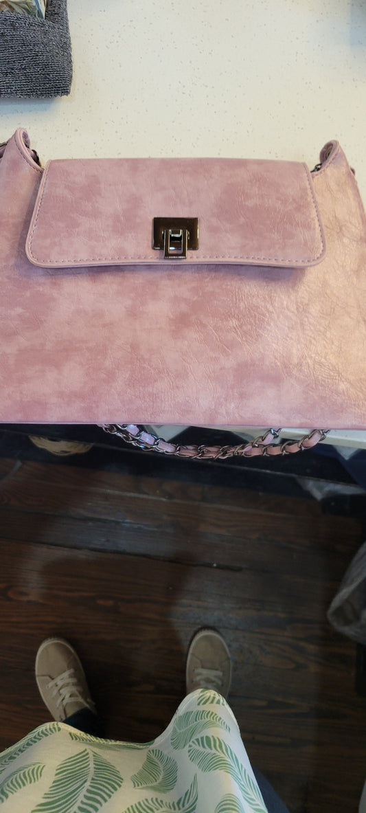 Vegan Leather Clutch with Woven Strap