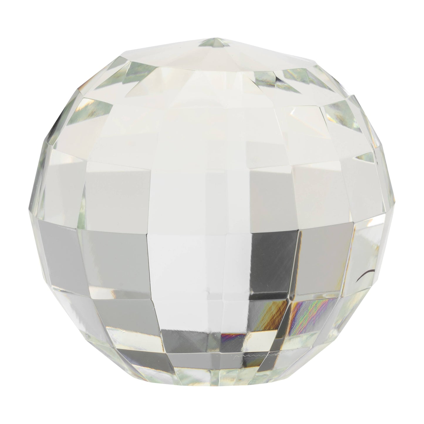 Clear 3 in. Crystal Glass Modern Solid Round Orb