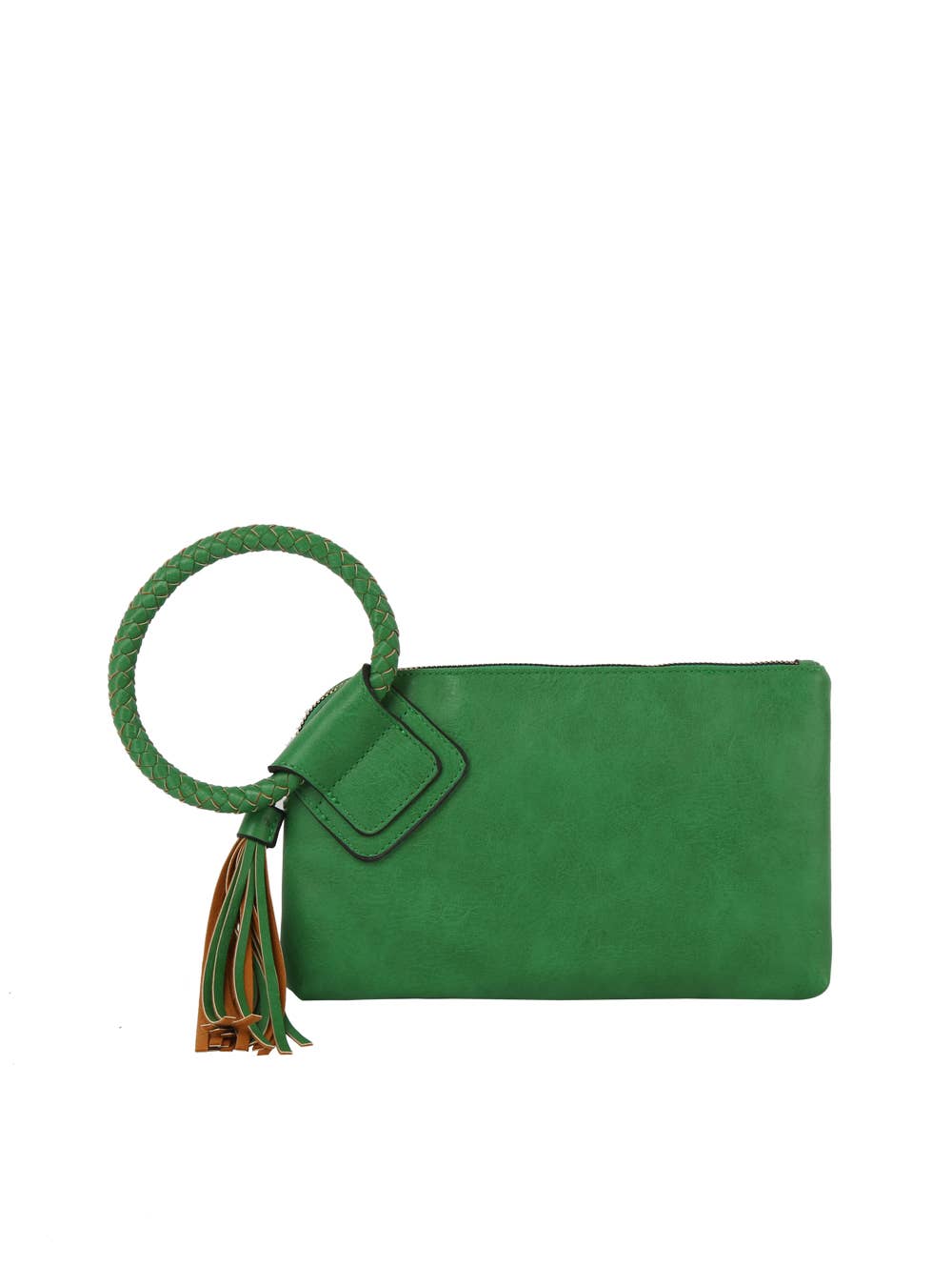 Braided Ring Handle Wristlet Clutch