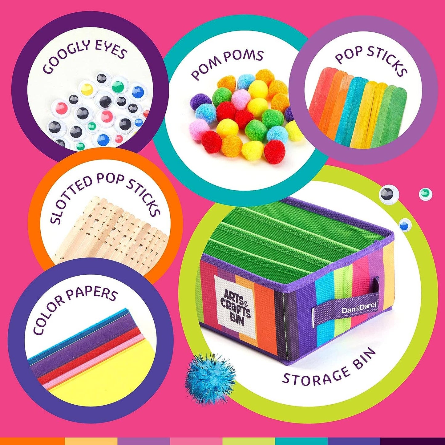 Arts & Crafts Supplies Kit  - with Storage Bin