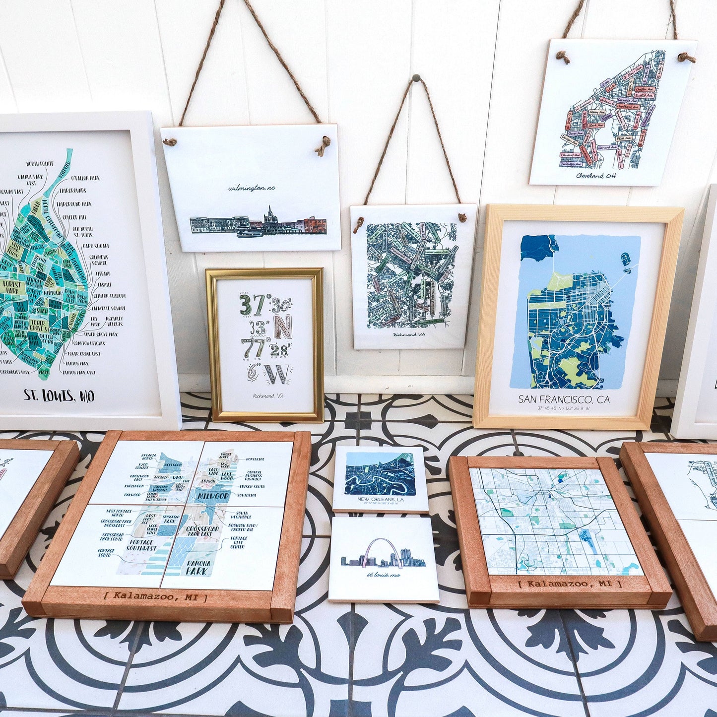 Custom Map Tile Wall Sign - Mini Square - Custom Order