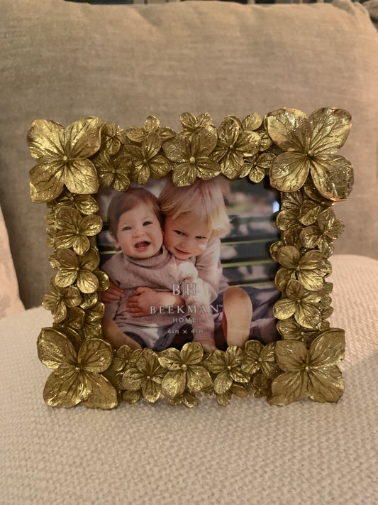 Gold Flowers Picture Frame